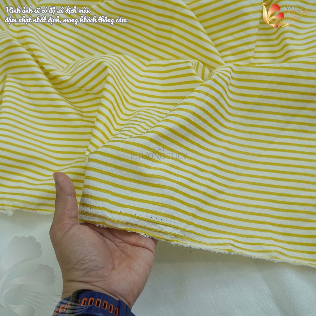 Vải xốp kẻ sọc Phượng Thúy khổ 1m50