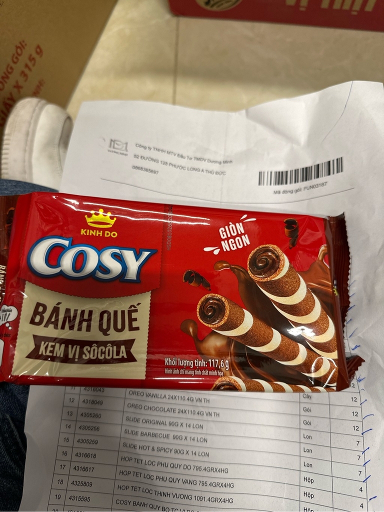 Bánh quế cosy socola 117.6g