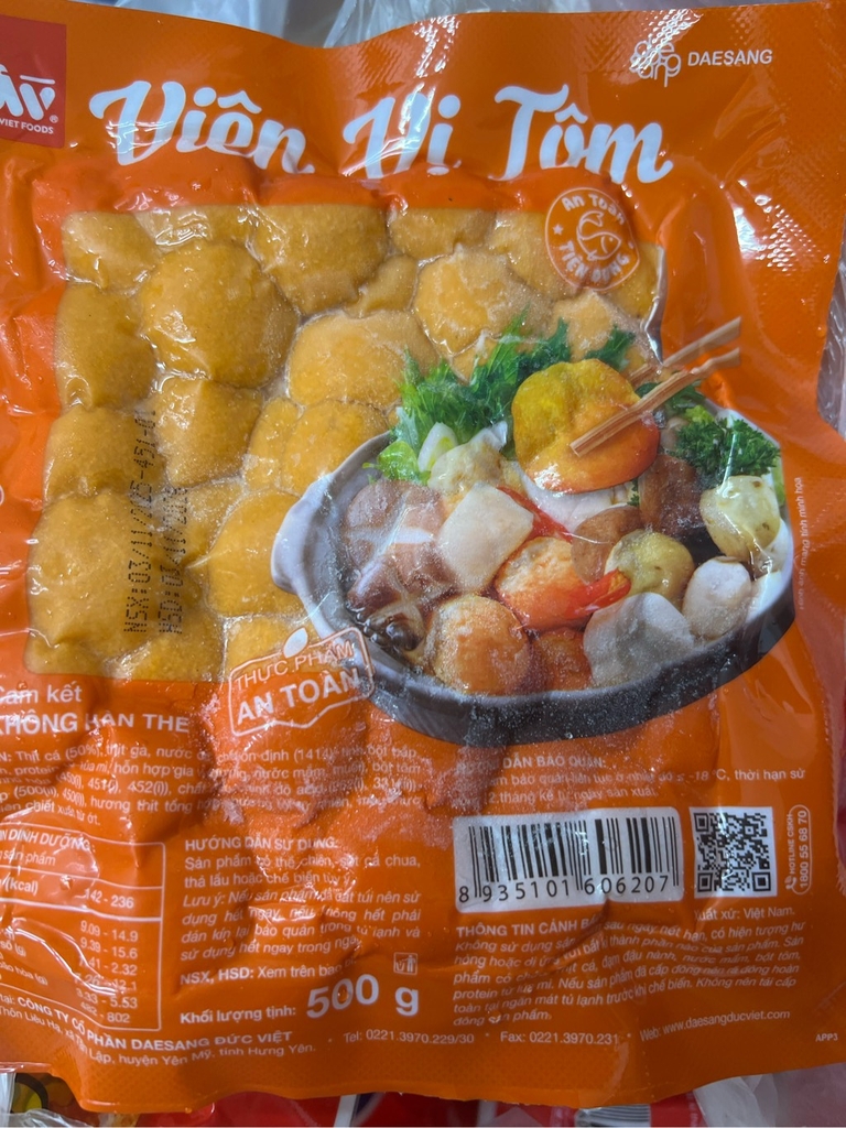 Viên vị tôm 500g/túi