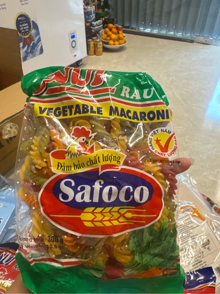 Nui xoắn rau củ Safoco 300G