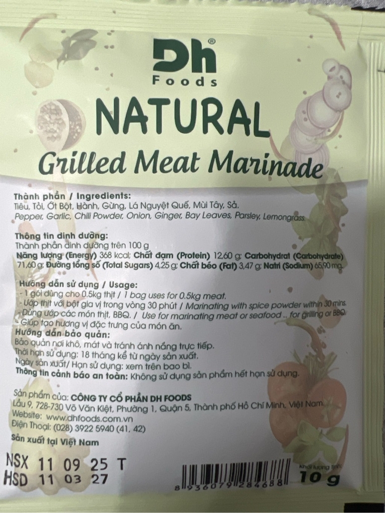 Natural Gia vị ướp thịt nướng 10g