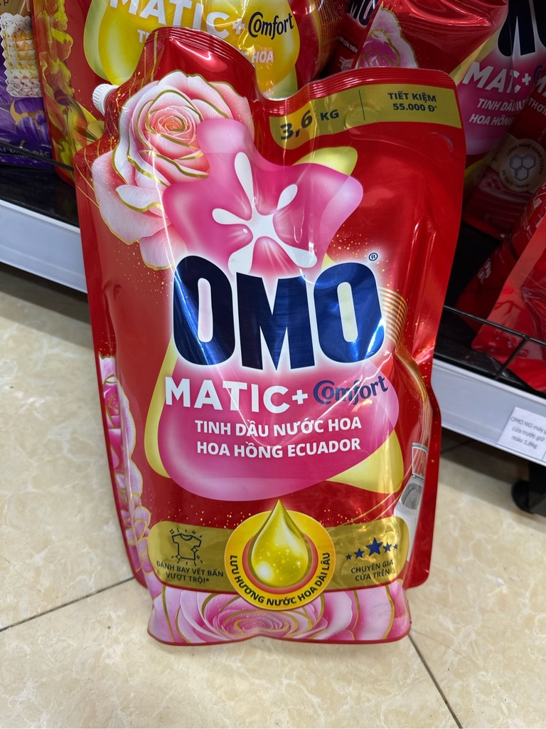 Omo matic tinh dầu hoa hồng ecuador 3,6kg