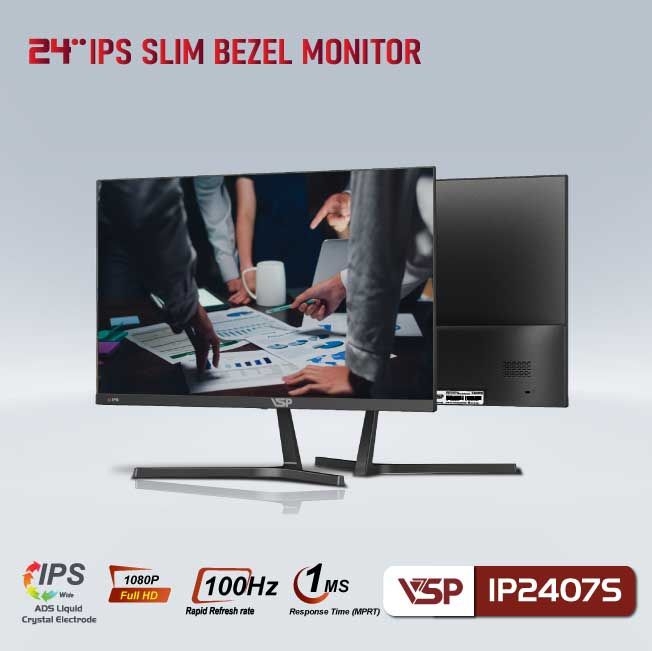 LCD VSP IP 2407S Black - 24 inch (VGA/HDMI) - 100Hz