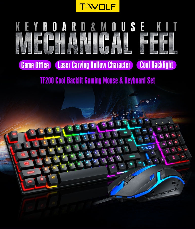 Combo T-WOLF TF200 (led 7 màu)