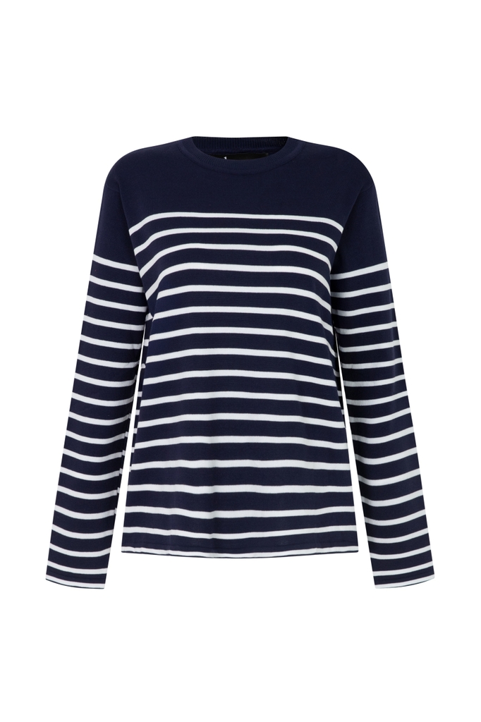 Lamé Striped Knit Top