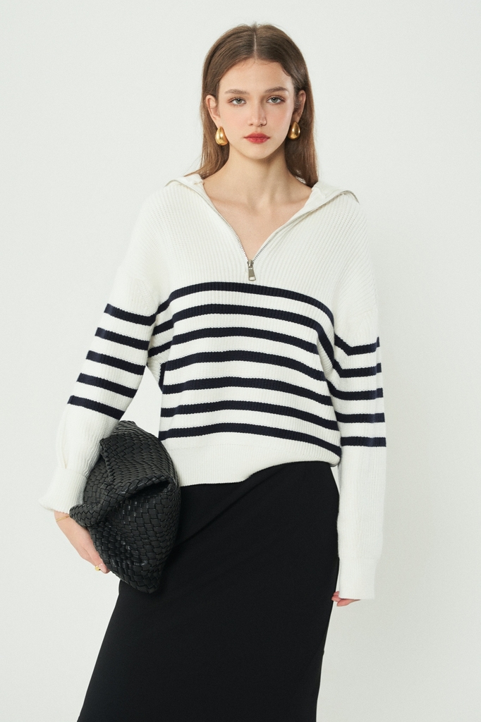 Bazzar Zip Hoodie Wool Top