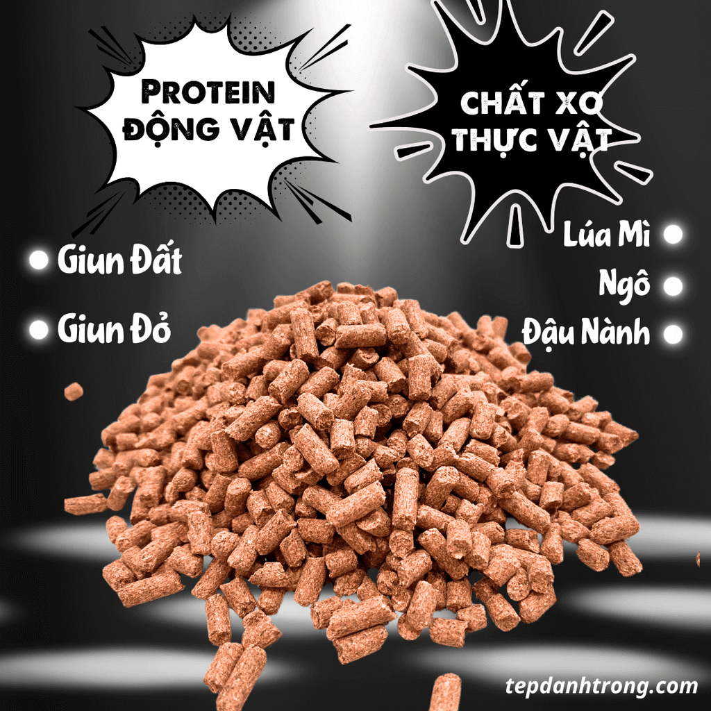 Đạm Dinh Dưỡng Từ Giun Đất và Giun Đỏ - Thức ăn tép chuyên dụng - Giàu đạm & Protein động vật