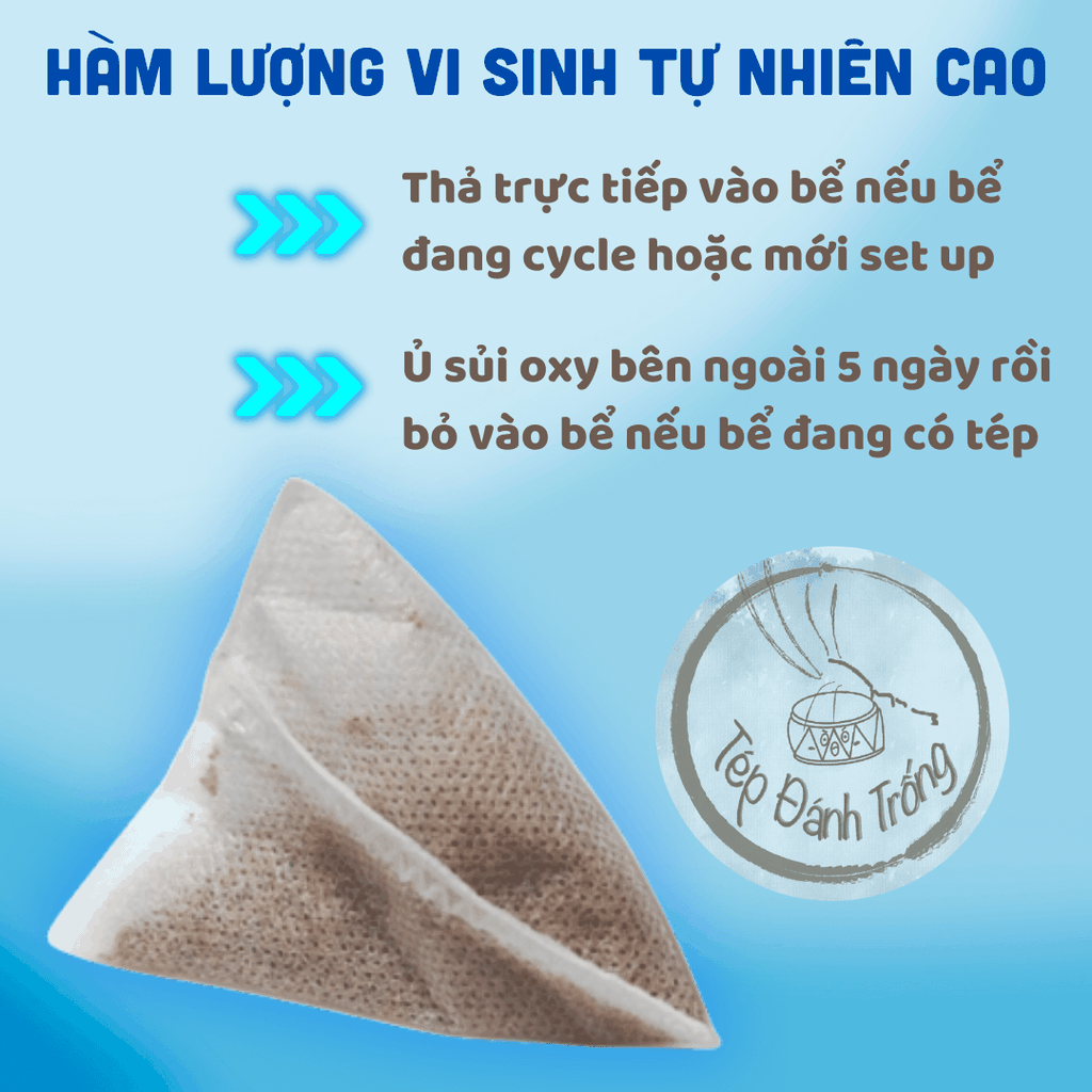 Vi sinh túi ủ - Hàm lượng cao - Thức ăn tép cảnh chuyên dụng, cung cấp biofilm dinh dưỡng trực tiếp