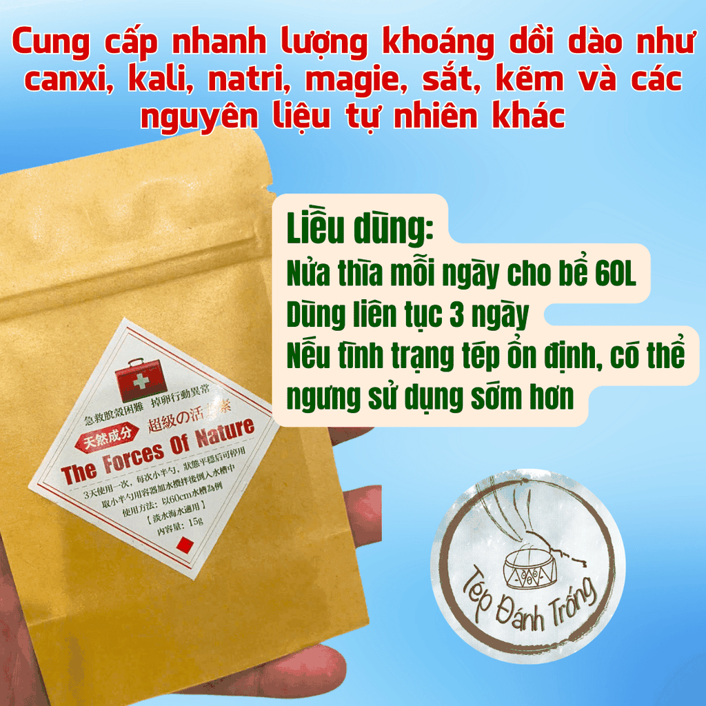 Thuốc trị tép chết lai rai, lờ đờ, khó lột, hở cổ - The Forces of Nature