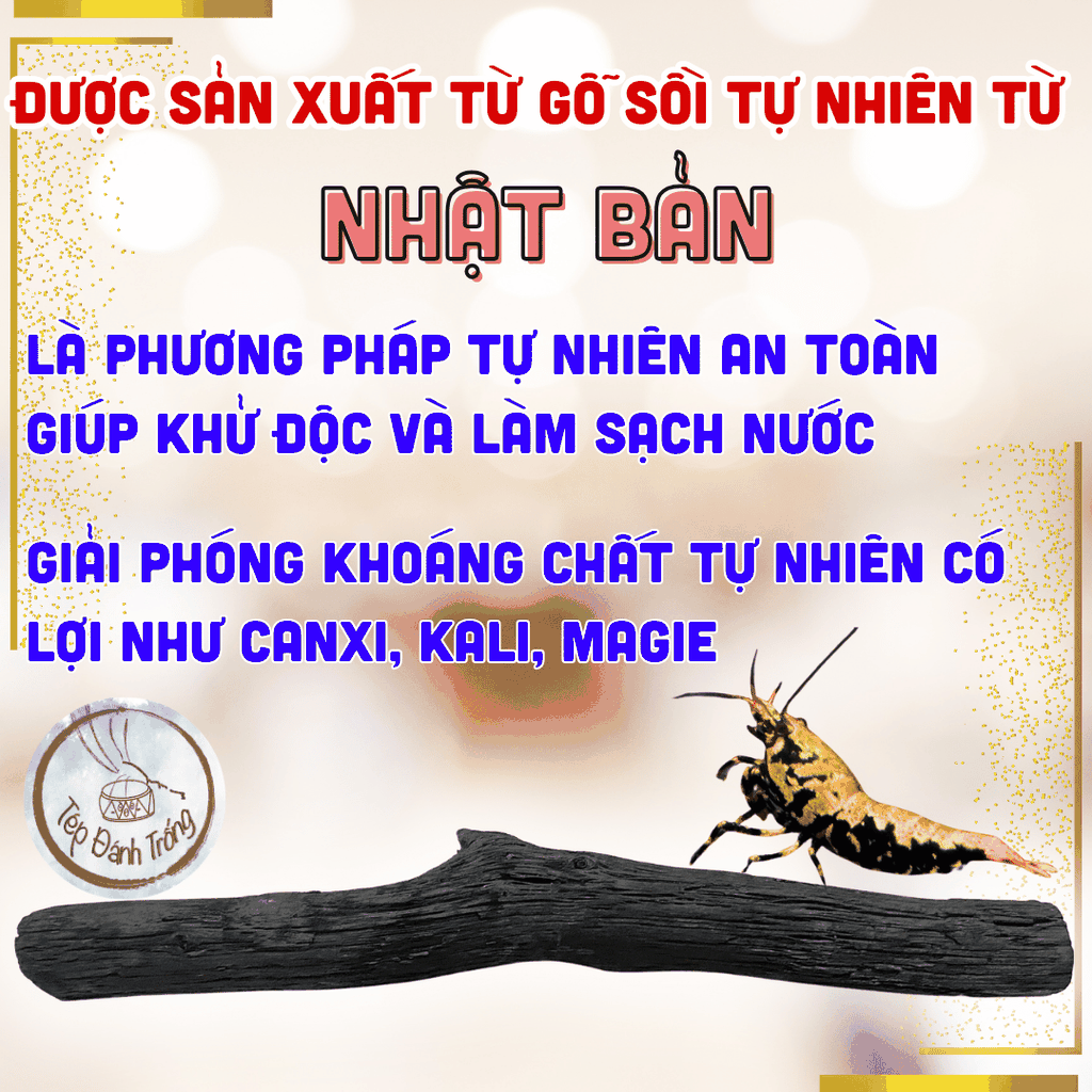 Than Binchotan (Than Gỗ Sồi Ubame - Nhật Bản) - Khử Clo, Amoni, cung cấp khoáng tự nhiên cho bể tép
