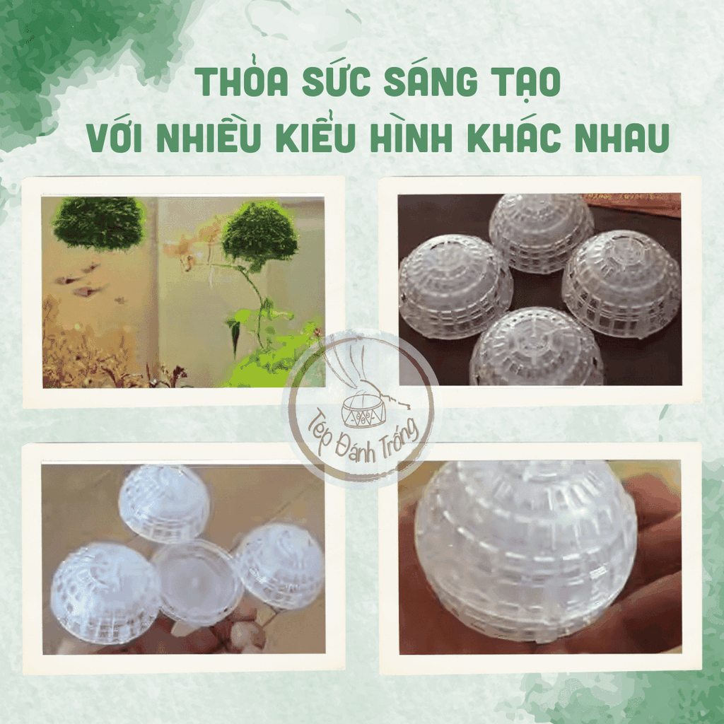 Bóng treo trồng rêu - Giá thể trồng rêu giúp trang trí bể tép