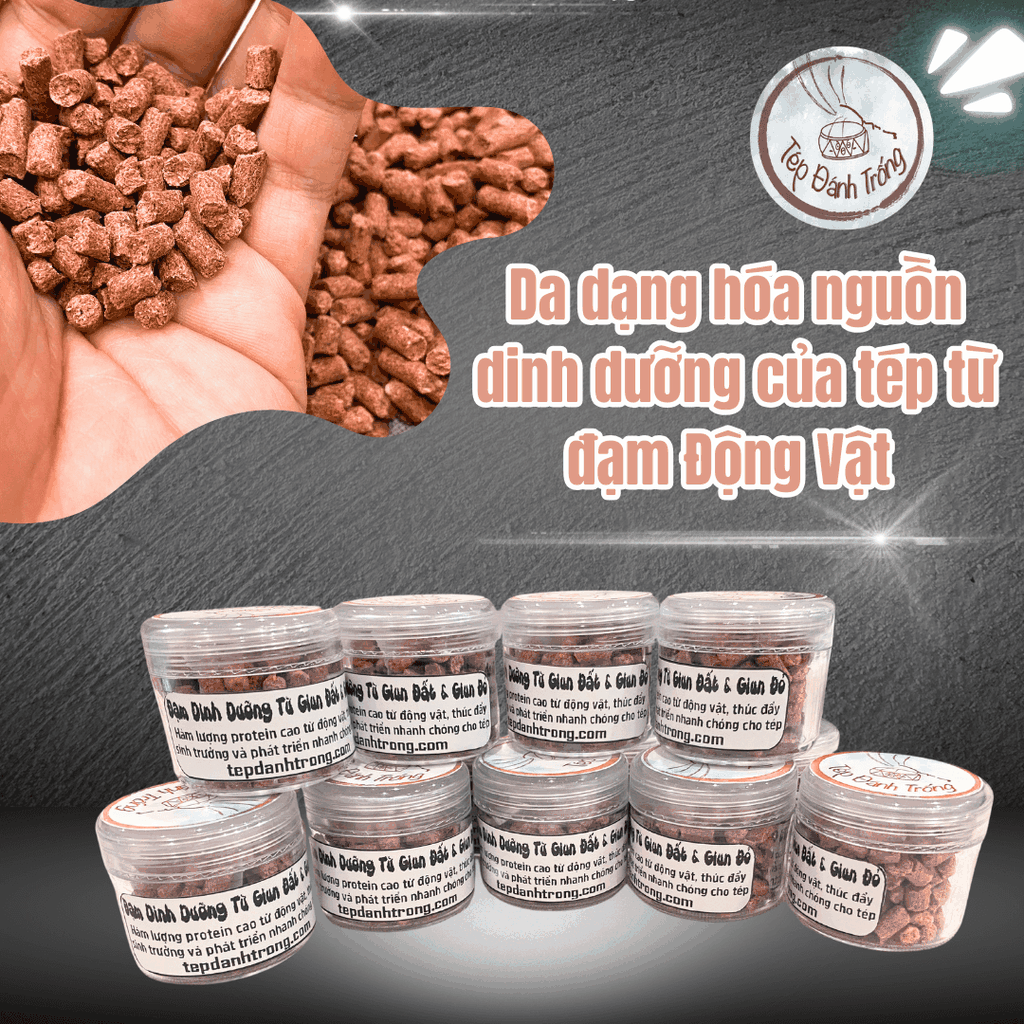 Đạm Dinh Dưỡng Từ Giun Đất và Giun Đỏ - Thức ăn tép chuyên dụng - Giàu đạm & Protein động vật