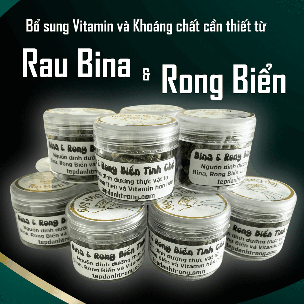 Rau Bina Và Rong Biển Tinh Chế - Thức ăn tép cảnh chuyên dụng - Cải thiện tiêu hoá, tăng cường miễn dịch cho tép con.