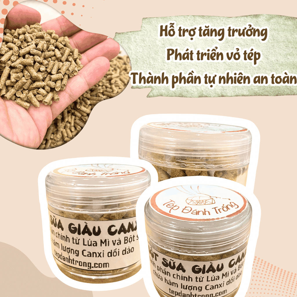 Bột Sữa Giàu Canxi - Thức ăn tép cảnh chuyên dụng - Hỗ trợ tăng trưởng, phát triển vỏ tép