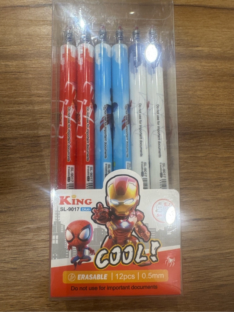 [BẤM] Hộp 12 cây bút viết bi BẤM xoá được Kecabi mực xanh / tím ngòi 0.5mm mẫu tự chọn