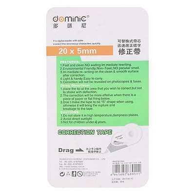 [XOÁ KÉO] Bút Xóa Kéo Dominic / Inyan DP-8911 / DP-911 / CP-8609B 20m nhiều mẫu