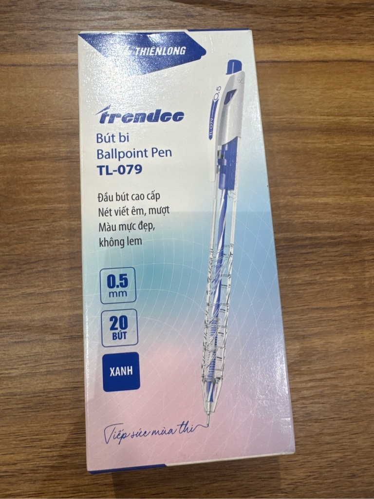 Hộp 20 cây bút viết bi bấm Thiên Long Trendee TL079 / TL-079 ngòi 0.5mm
