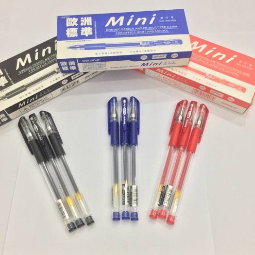 Hộp 12 cây bút viết gel nước MINI mực xanh / tím / đỏ / đen ngòi 0.5mm