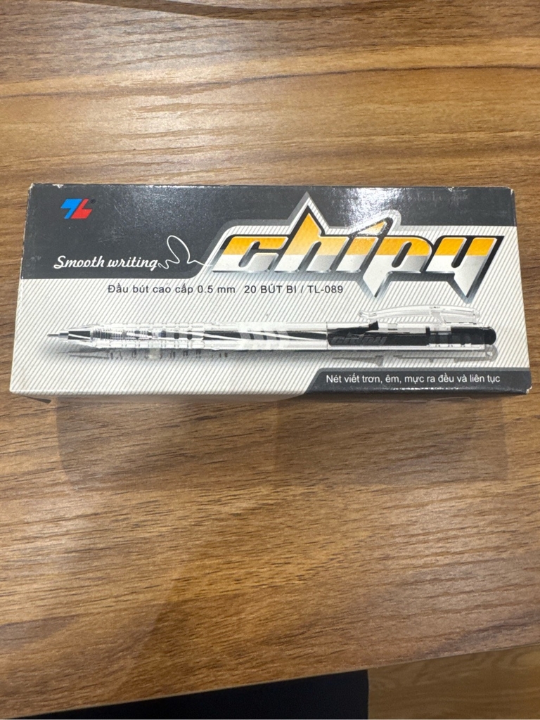 Hộp 20 cây bút viết bi bấm Thiên Long CHIPY TL-089 / TL089 ngòi 0.5mm mực khô