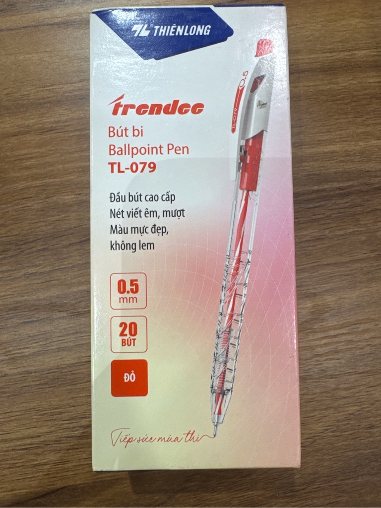 Hộp 20 cây bút viết bi bấm Thiên Long Trendee TL079 / TL-079 ngòi 0.5mm