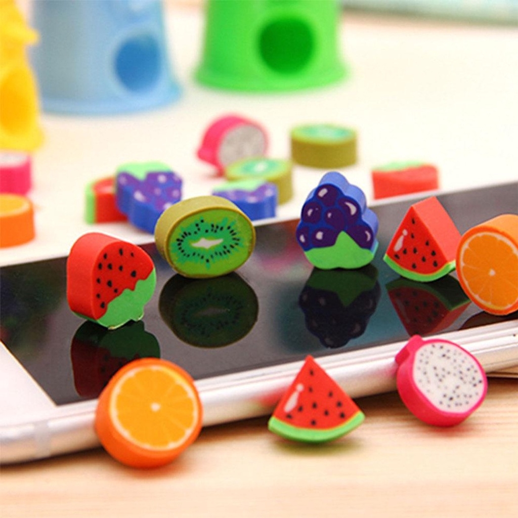 Combo 4 gôm tẩy chì hình trái cây hoa quả dễ thương