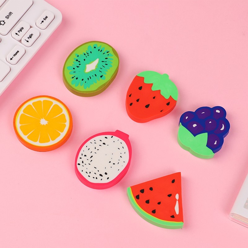 Combo 4 gôm tẩy chì hình trái cây hoa quả dễ thương