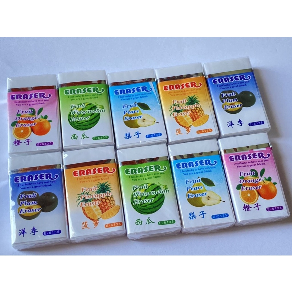 Gôm tẩy chì E-6135 trắng vỏ trái cây hoa quả