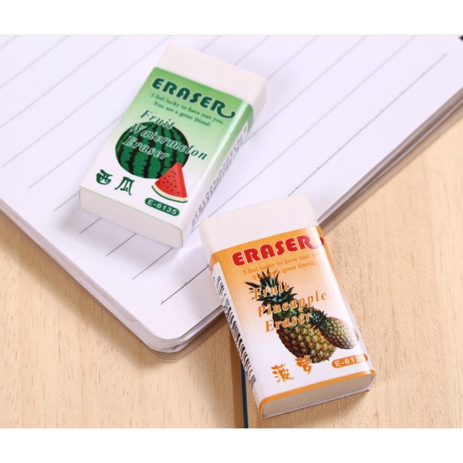 Gôm tẩy chì E-6135 trắng vỏ trái cây hoa quả