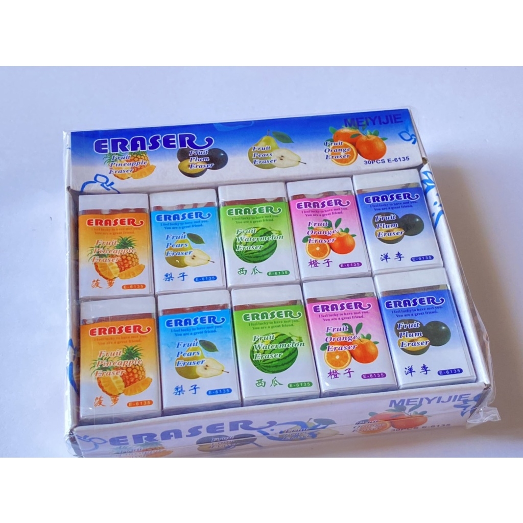 Gôm tẩy chì E-6135 trắng vỏ trái cây hoa quả
