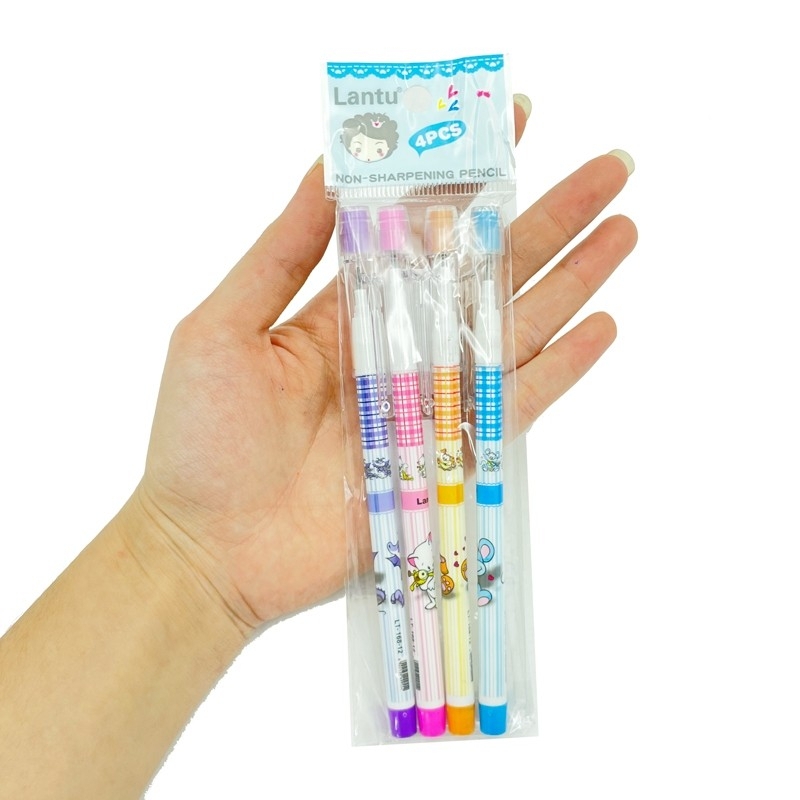 Vỉ 4 Cây Bút Viết Chì Khúc Lantu / Lantoo 168 / 169 cute