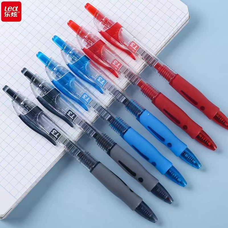 [Lẻ 1 cây] Bút viết gel nước bấm LEX / LEA / King T3 ngòi 0.5mm mực xanh / tím / đỏ / đen