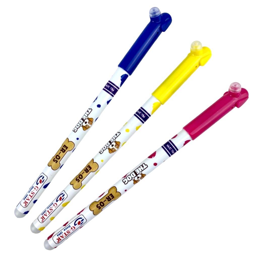 Hộp 12 cây bút viết gel tẩy xoá được G-star The Dog ER-05 / ER05 ngòi 0.5mm