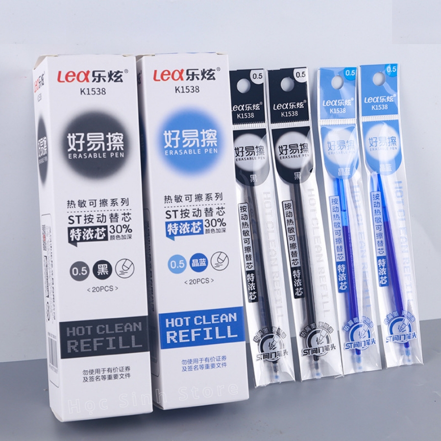 [Lẻ 1 cái] Ruột Viết Gel Bấm Xoá Được LEX / LEA K1538 / K-1538 Ngòi 0.5mm Dùng Cho Bút Kecabi
