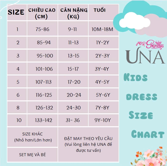 Váy Công Chúa Cao Cấp Cổ U Tay Bồng Màu Trắng Đỏ Nổi Bật Cho Bé Gái