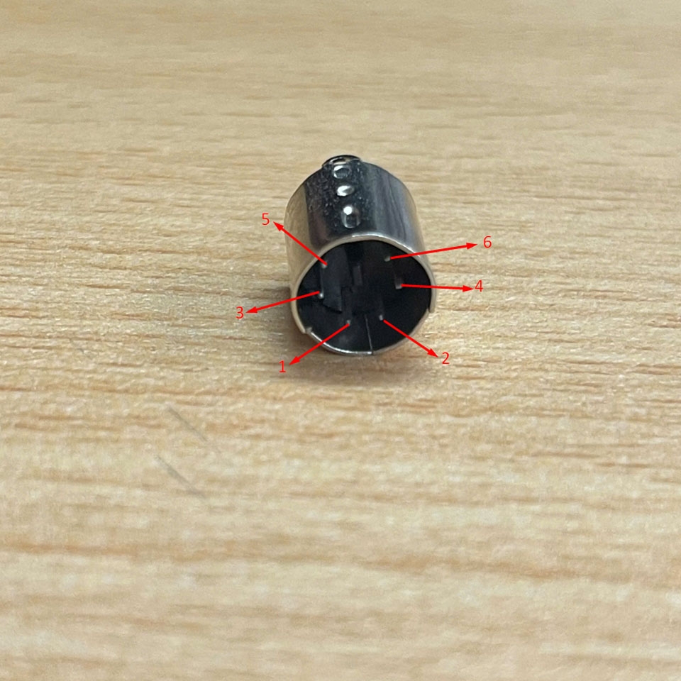 Rắc Hàn Cáp Lập Trình Mini 6 Pin DIN Male Solder Connector Plastic For ...