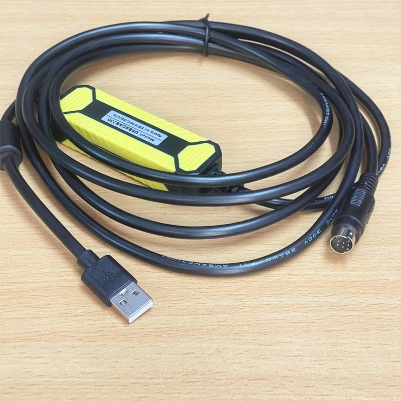 Cáp Lập Trình PLC Delta USBACAB230 AMSAMOTION USB to Mini Din 8 Pin Dài 3M
