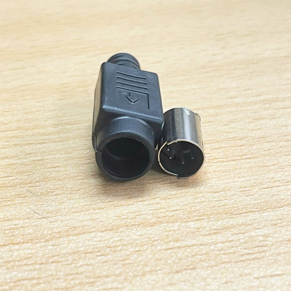 Rắc Hàn Cáp Lập Trình Mini 6 Pin DIN Male Solder Connector Plastic For ...