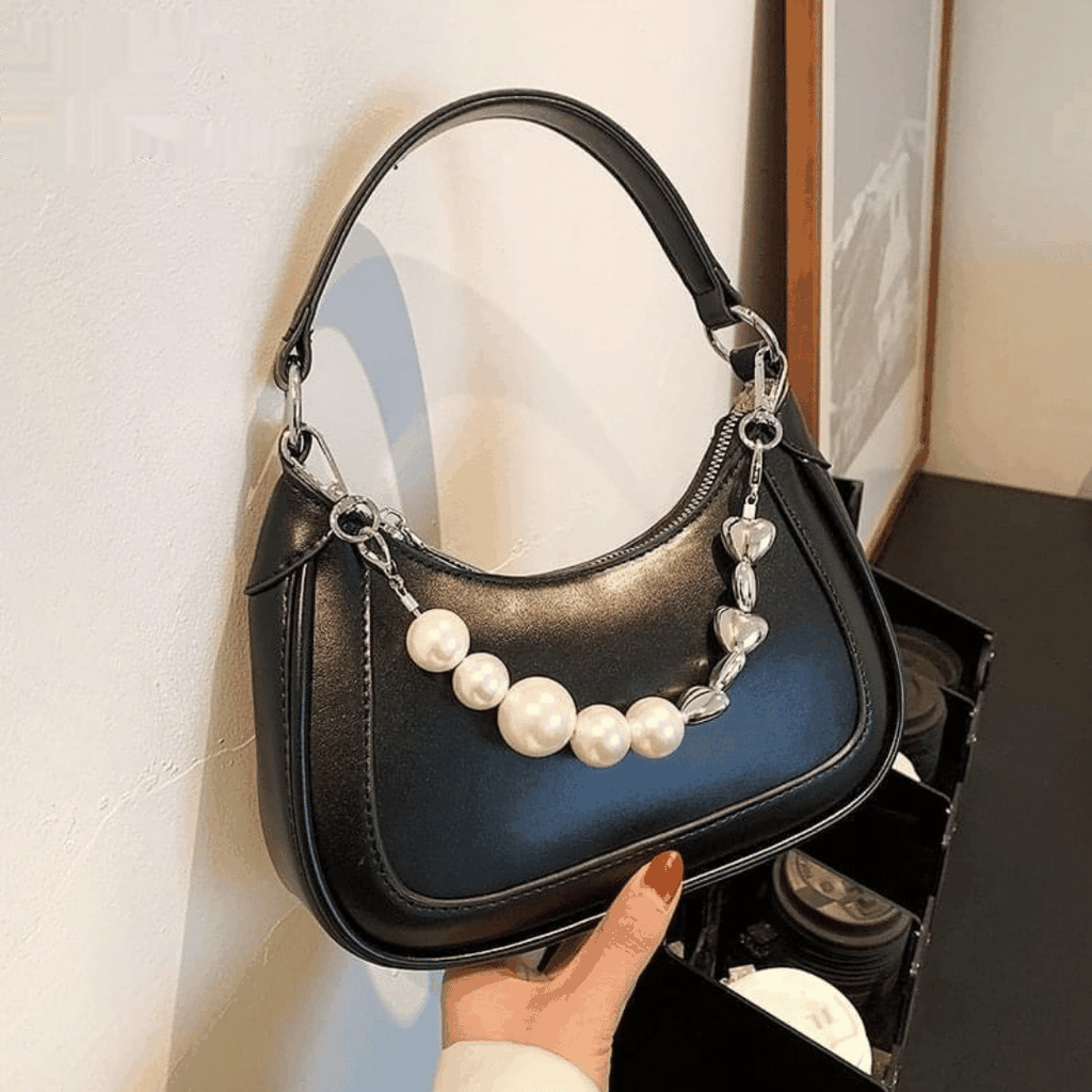 Túi đeo chéo phối dây ngọc size 21cm HA280