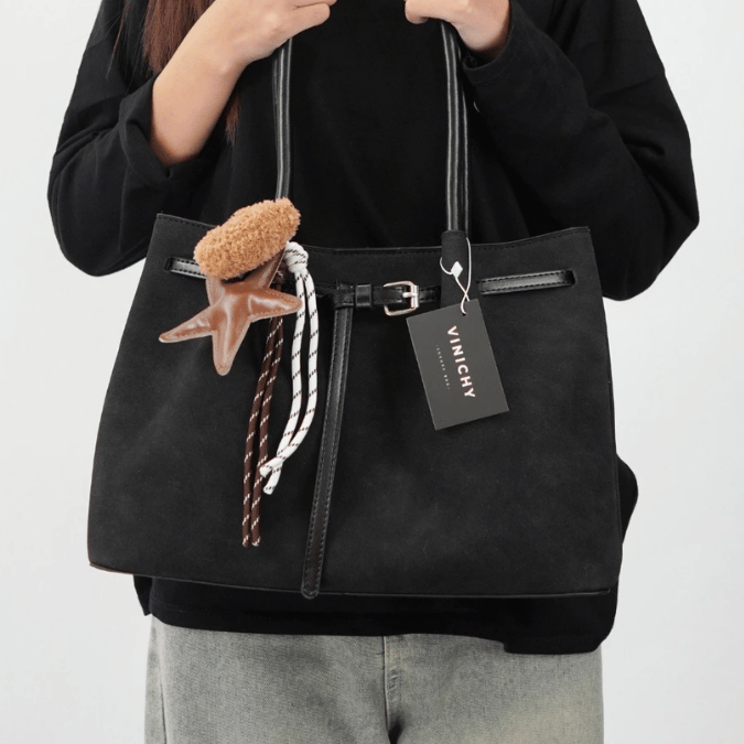 Túi tote nữ da lộn dung tích lớn size 35cm HA808