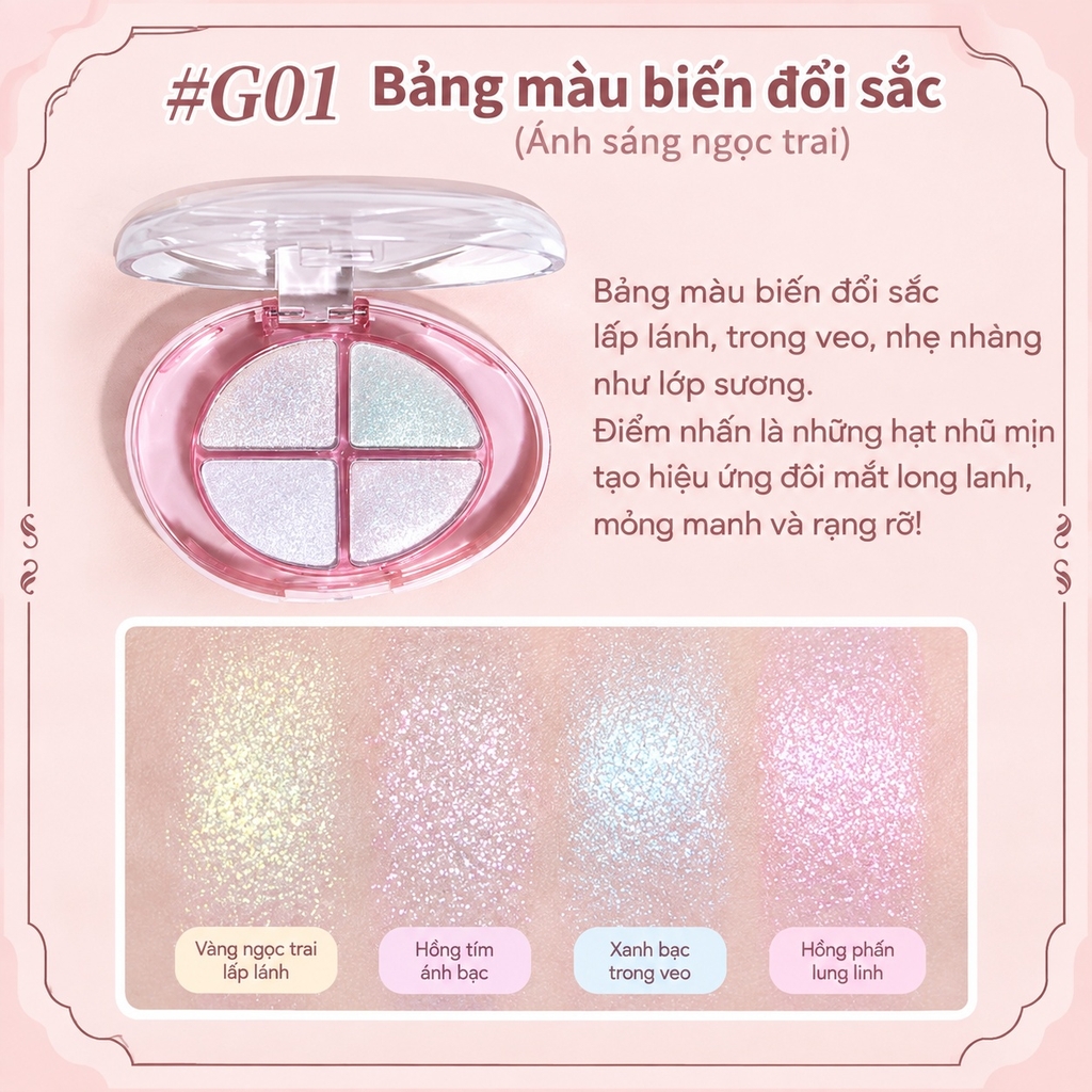 Bảng phấn mắt GLITTERING COLOURFUL GOGOTALES