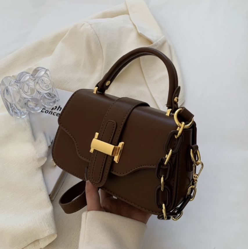 Túi xách nữ đeo chéo nắp gập khóa chữ H cao cấp size 21cm HA307