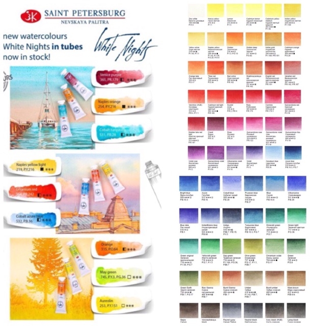 [Pocket] Màu nước Nga White nights pocket 12-48m hạng họa sĩ chuyên nghiệp