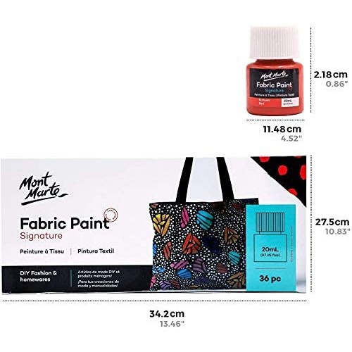 Màu vẽ vải Mont Marte Fabric Paint ( 36 màu x 20ml )
