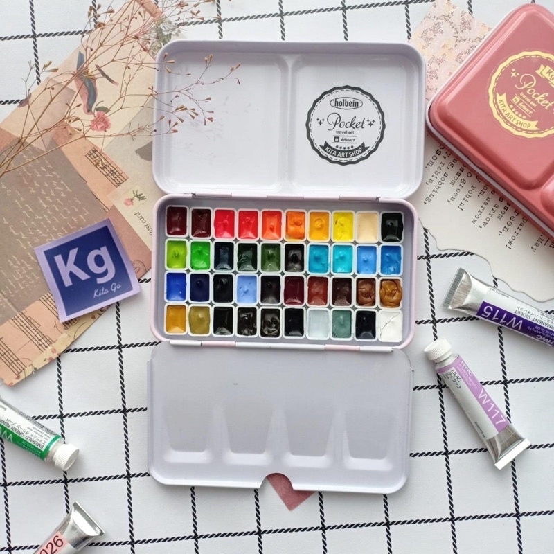 [Pocket] Màu nước Holbein pocket 12-24-48 hạng họa sĩ chuyên nghiệp Kitaart