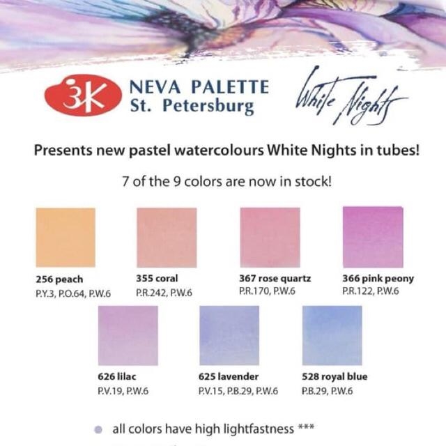 [New color 2019 2021] Màu nước White nights pan lẻ dạng nén 2.5ml & tube 10ml