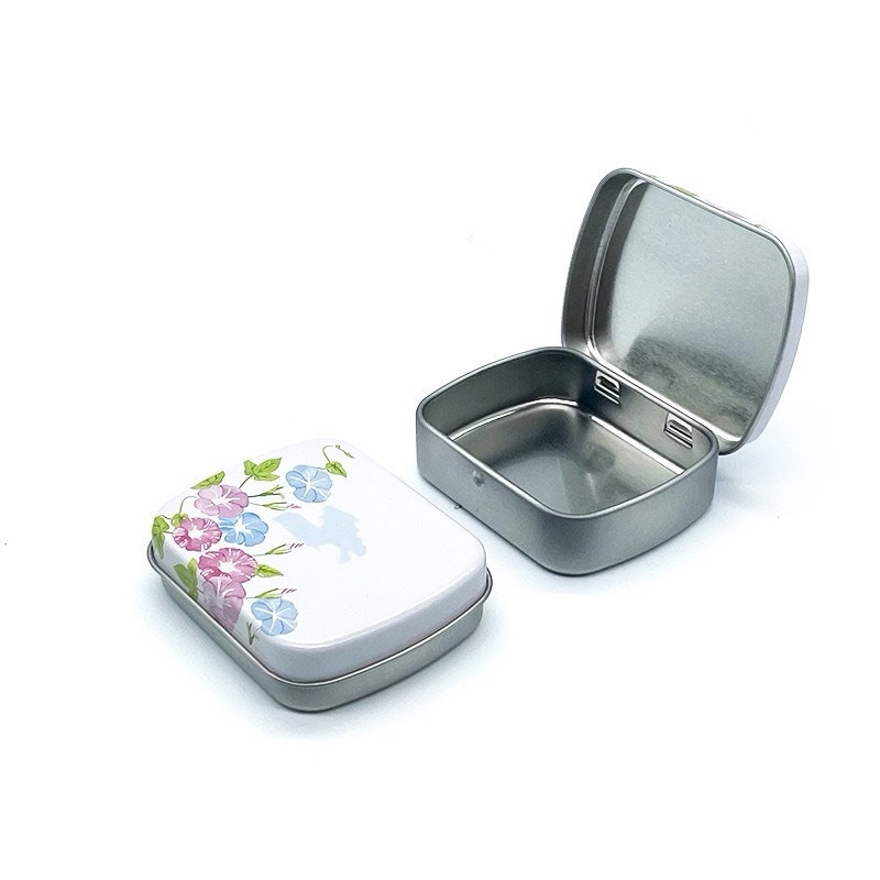 Hộp thiếc mini nhỏ Trắng Đen hoạ tiết đựng pan màu đựng đồ đa năng