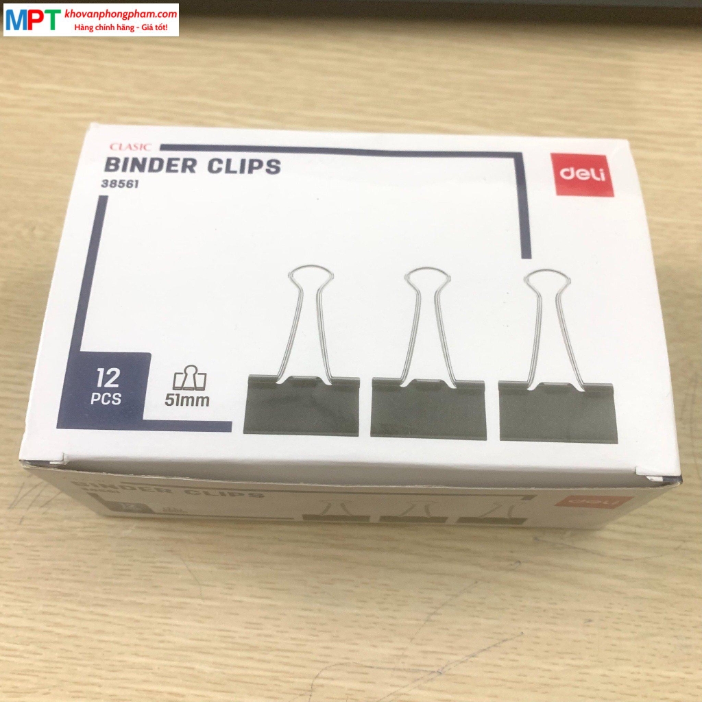Kẹp đen 51mm DELI 38561