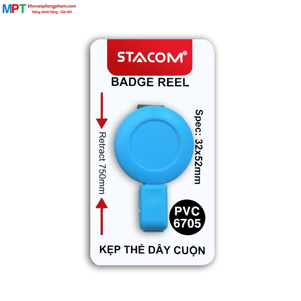 Kẹp đeo bảng tên dây cuộn STACOM PVC6705