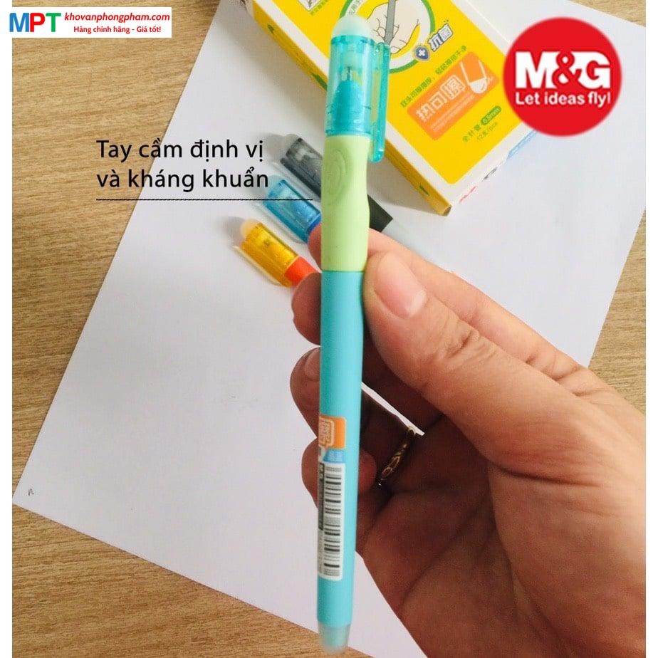 Bút gel xóa được M&G AKPB7501 có tay cầm cao su định vị và 2 đầu tẩy tiện dụng nét 0.5mm
