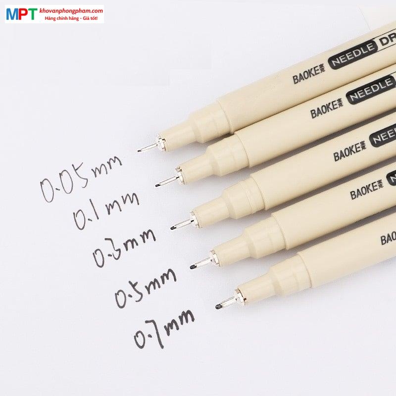 Set 5 bút kim số 5 Size ngòi Baoke A5 - mực đen (0.05, 0.1, 0.3, 0.5. 0.7mm)